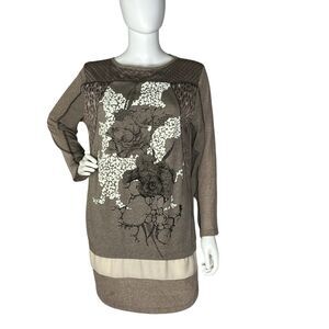 ANVRDIE Angels Never Die Size 2 Brown Floral Graphic Print Dress Steampunk